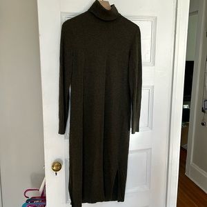 Banana Republic turtleneck sweater dress in moss